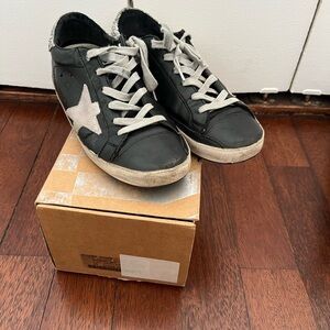 Golden Goose Superstar Black Leather Sneakers